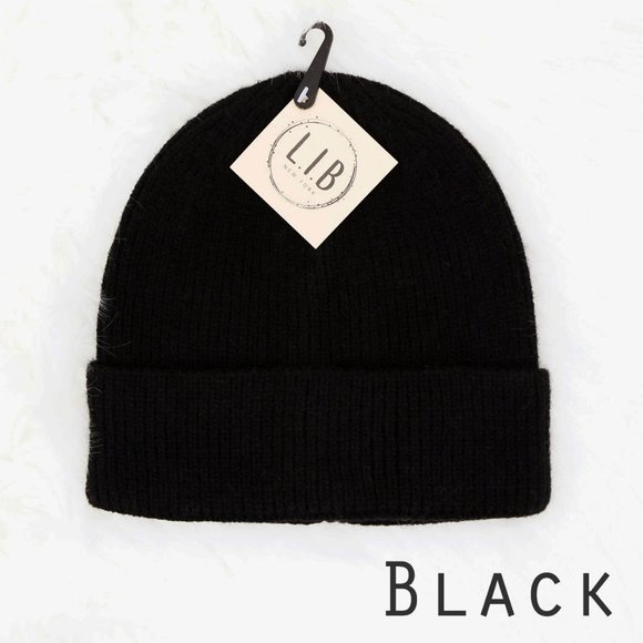 NEW Unisex Neutral Cozy Soft Rib Knit Cuff Classic Beanie Hat Beige Black Gray - Picture 12 of 16